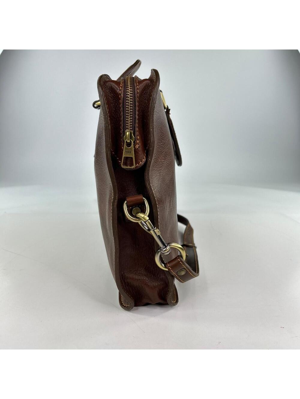 Firenze Giani Handmade Leather Briefcase Brown Made In Italy Shoulder Strap Bags - Picture 4 of 12